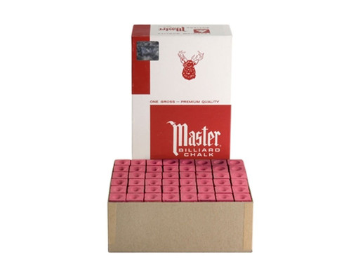 Master Billiard/Pool Cue Chalk - Red -  Gross - 12 Dozen (144 Pieces)