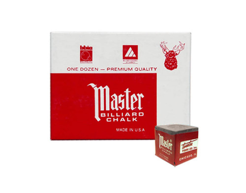 Master Billiard/Pool Cue Chalk - Gray - 1 Pack/12 Pieces