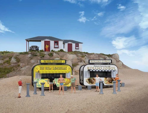 Walthers SceneMaster HO Scale Gyro and Lemonade Food Trailers Kit
