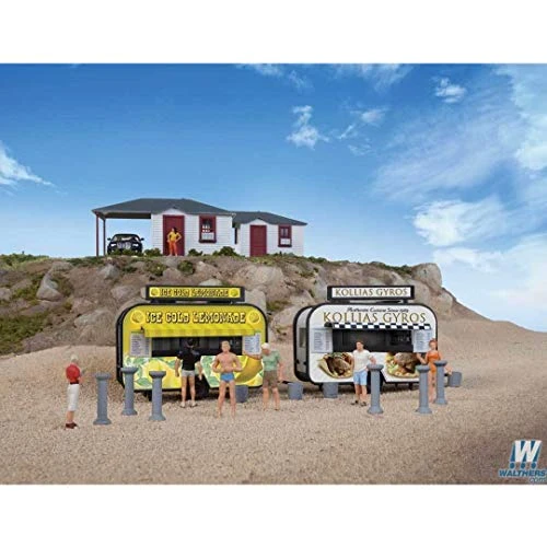 Walthers SceneMaster HO Scale Gyro and Lemonade Food Trailers Kit