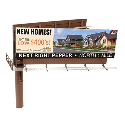 Atlas/BLMA Models HO Scale Modern Dual-Sided Billboard Sign with Various Ads
