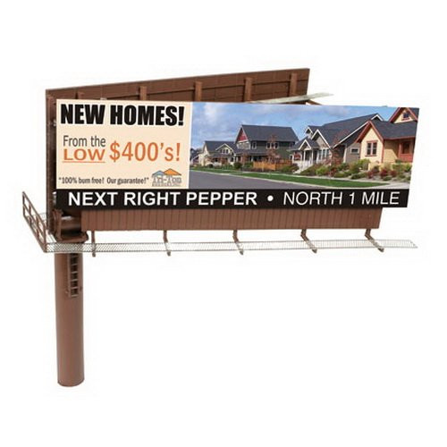 Atlas/BLMA Models HO Scale Modern Dual-Sided Billboard Sign with Various Ads