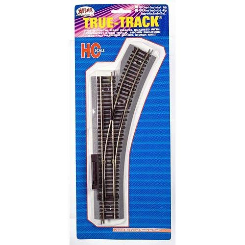 Atlas HO Scale True-Track w/ Roadbed Manual Right-Hand Switch Model Train Track