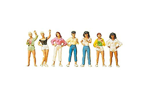 Preiser HO Scale Model Figure/People Set Teenage Girls/Kids/Youth 7-Pack