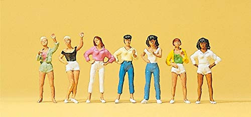 Preiser HO Scale Model Figure/People Set Teenage Girls/Kids/Youth 7-Pack
