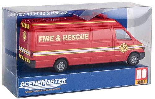 Walthers HO Scale Service Van (Assembled) Fire and Rescue (Red/White/Yellow)