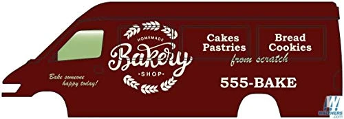 Walthers HO Scale Delivery Van (Assembled) Homemade Bakery Shop (Maroon/White)