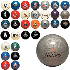 MLB Imperial Houston Astros Pool Billiard Cue/8 Ball - Grey - Old Style