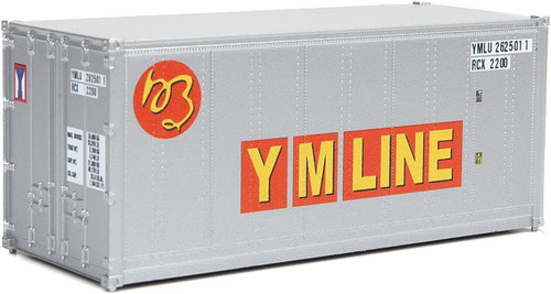 Walthers HO Scale 20' Smooth-Side Container YM Line (Gray/Orange/Yellow)