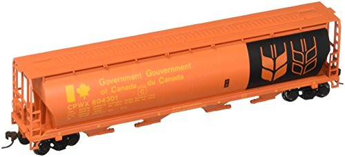 Bachmann HO Scale Cylindrical 4-Bay Grain Hopper Government Canada/CPWX (Orange)
