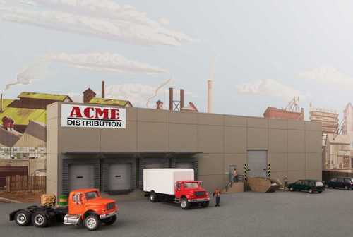 Walthers Cornerstone HO Scale Modern Concrete Warehouse Background Building Kit