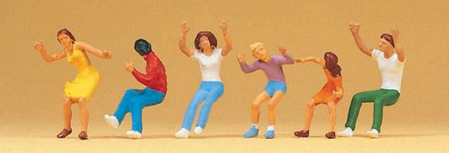 Preiser HO Scale Model Figure/People Set Riders for Chair-O-Plane Carnival Ride