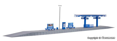 Kibri HO Scale Building/Structure Kit Modern Train Station Platform/LED Lights
