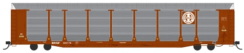 Intermountain HO-Scale 89' Bi-Level Auto Rack Carrier - BNSF Brown Circle Cross