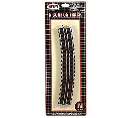 Atlas N Scale Code 55 18.75" Radius Curve 6-Pack Model Train Track