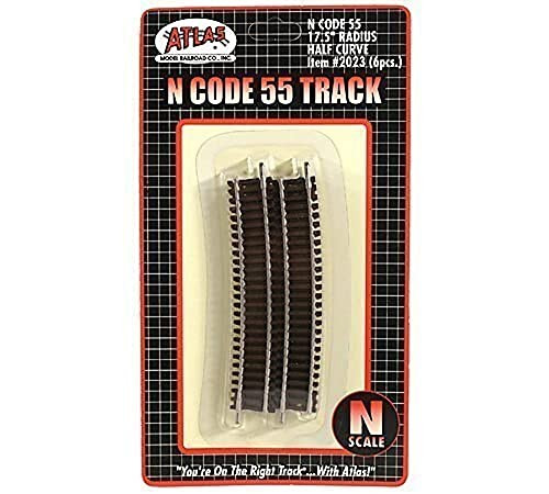 Atlas N Scale Code 55 17.5" Radius 1/2 Curve 6-Pack Model Train Track