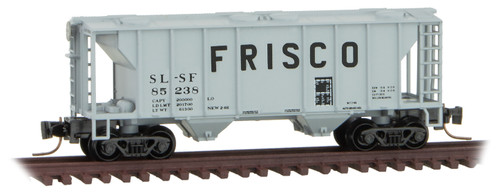 Micro-Trains MTL Z-Scale Two-Bay Covered Hopper Frisco/SLSF (Gray/Black) #85238