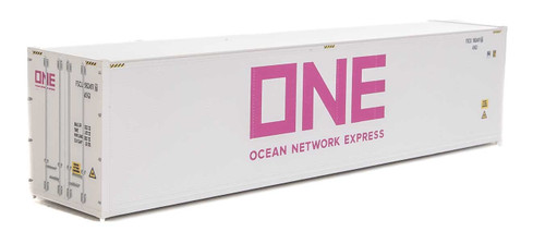Walthers HO Scale 40' Hi-Cube Smooth-Side Reefer Shipping Container ONE Wht/Pink