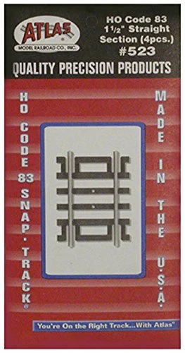 Atlas HO Scale Code 83 1.5" Straight 4-Pack Model Train Track