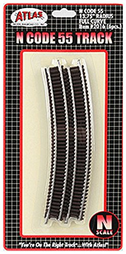 Atlas N Scale Code 55 13.75" Radius Curve 6-Pack Model Train Track