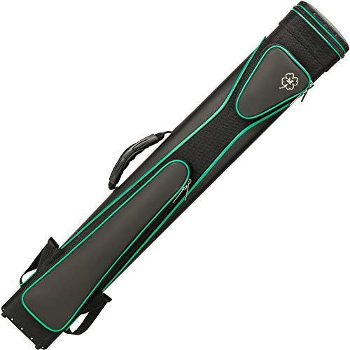 McDermott 3x5 Shaft Backpack Sport Pool Cue Stick Case Black with Green Piping