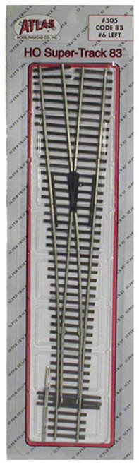 Atlas HO Scale Code 83 #6 Left-Hand Super Turnout/Switch Model Train Track