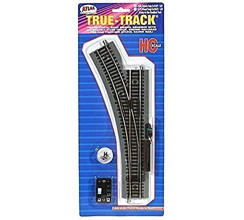 Atlas HO Scale True-Track w/ Roadbed Remote Left-Hand Switch Model Train Track