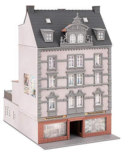 Faller HO Scale Building/Structure Kit Townhouse with Repair Shop in Rear