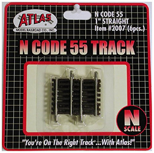Atlas N Scale Code 55 1" Straight 6-Pack Model Train Track