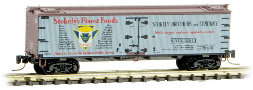 Micro-Trains MTL Z-Scale 40ft Wood Reefer Farm-to-Ta​ble #4 Stokely/SBIX #12911