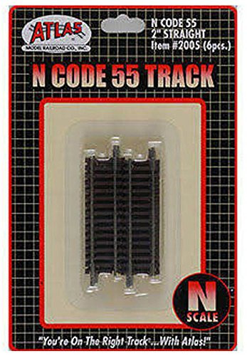 Atlas N Scale Code 55 2" Straight 6-Pack Model Train Track