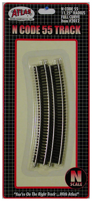 Atlas N Scale Code 55 11.25" Radius Curve 6-Pack Model Train Track