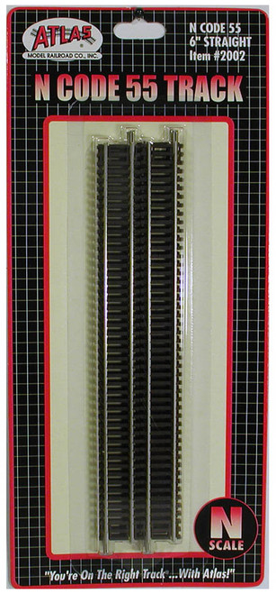 Atlas N Scale Code 55 6" Straight 6-Pack Model Train Track