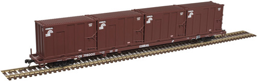 Atlas N Scale 85' Trash Container Flatcar/4 MSW Containers Conrail/CR #798151