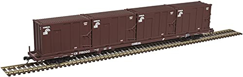 Atlas N Scale 85' Trash Container Flatcar/4 MSW Containers Conrail/CR #798151