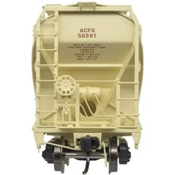 Atlas HO Scale ACF 5250 Covered Hopper Honeymead/ACFX (Beige/Red) #56967