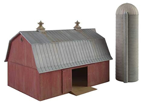 Walthers Cornerstone N Scale Building/Structure Kit Meadowhead Barn/Farm Silo