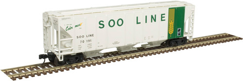 Atlas N Scale PS-2 4427 3-Bay Covered Hopper Soo Line (Beige/Green) #70188