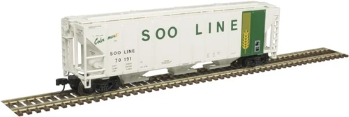 Atlas N Scale PS-2 4427 3-Bay Covered Hopper Soo Line (Beige/Green) #70188