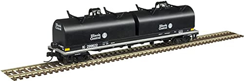 Atlas N Scale Cushion Coil Car/Round Hoods Illinois Central/IC (Blk/Wht) #299608
