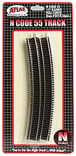 Atlas N Scale Code 55 15" Radius Curve 6-Pack Model Train Track