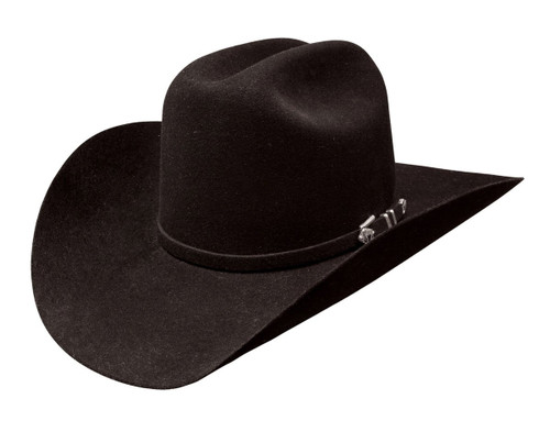Stetson 4X Apache Black Buffalo Fur Felt Cowboy Western Hat - Size 7 1/8