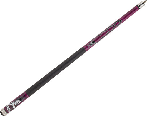 Voodoo VOD36 Purple w/ Voodoo Queen Snakes Skull & Bones Pool/Billiard Cue Stick