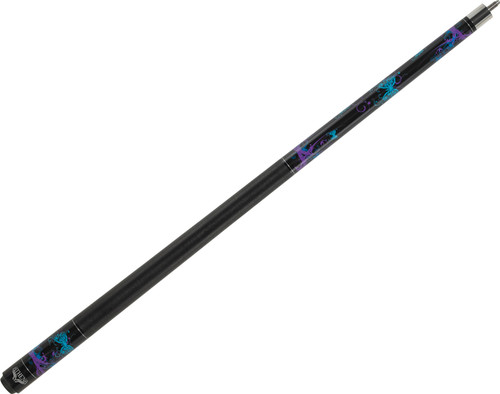 Athena ATH44 Black w/ Teal, Blue & Purple Butterflies Pool/Billiards Cue Stick
