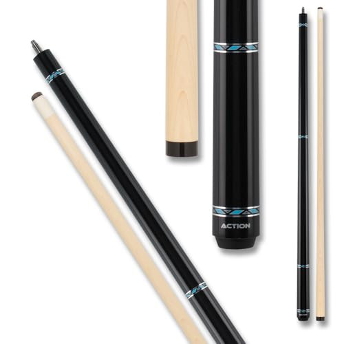 Action Value VAL26 Black w/ Silver & Blue Ring Design Pool/Billiards Cue Stick