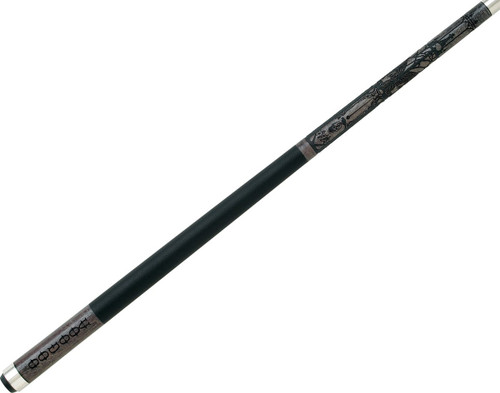 Voodoo VOD13 Black & Grey Engraved Cemetery Skulls Fire Billiard/Pool Cue Stick
