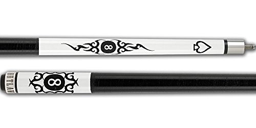 Outlaw Brand OL48 White w/ Black Eight Ball & Tribal Pool/Billiards Cue Stick