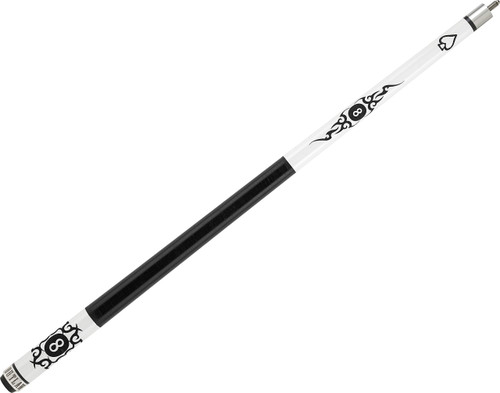 Outlaw Brand OL48 White w/ Black Eight Ball & Tribal Pool/Billiards Cue Stick