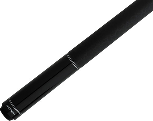 Action Rings RNG06 Jet Black with Double Silver Rings Pool/Billiards Cue Stick