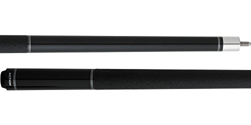 Action Rings RNG06 Jet Black with Double Silver Rings Pool/Billiards Cue Stick
